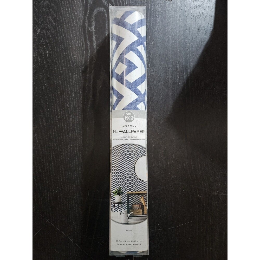 NuWallpaper Kanoko Navy Vinyl Peel & Stick Wallpaper Roll (20.5 in x 18 ft)